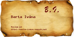 Barta Ivána névjegykártya